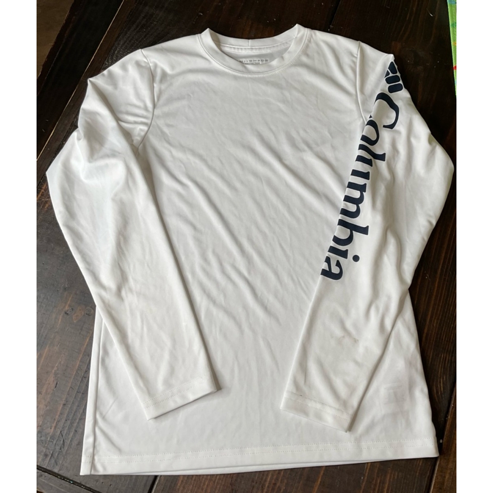Boys Omni-shade Columbia Shirt, Size M, White